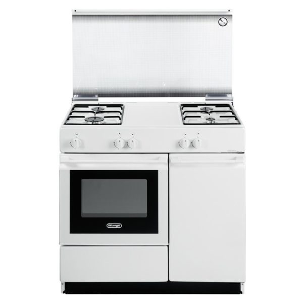 DE LONGHI Cucina Elettrica SEW 8540 N 4 Fuochi a Gas Forno Elettrico Statico Classe B Dimensioni 86 x 50 cm Colore Bianco