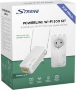 Strong 500 Kit Powerline WiFi, 2.4Ghz 300Mbps su Powerline, 2 Porta Ethernet, Plug and Play, HomePlug AV, 2 antenna