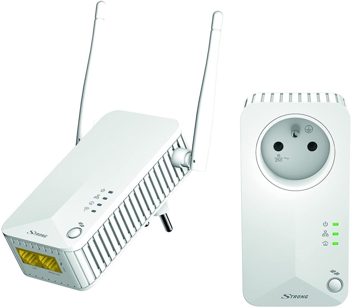 Strong 500 Kit Powerline WiFi, 2.4Ghz 300Mbps su Powerline, 2 Porta Ethernet, Plug and Play, HomePlug AV, 2 antenna